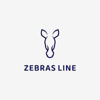 lijn zebra's hoofd logo ontwerp vector