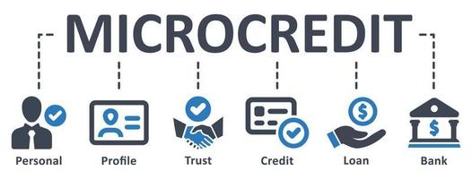 microkrediet icoon - vector illustratie . microkrediet, persoonlijk, profiel, vertrouwen, credit, lening, interesse, bank, betaling, credit kaart, infografisch, sjabloon, concept, banier, pictogram, icoon set, pictogrammen .