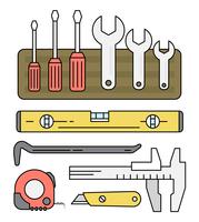 Gratis lineaire verzameling van gereedschap vector