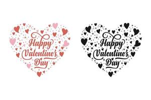 gelukkig Valentijnsdag dag tekst belettering. kalligrafische ontwerp voor afdrukken kaarten, spandoeken, affiches, t overhemden, en mokken.belettering voor Valentijnsdag dag met harten vorm vector illustratie