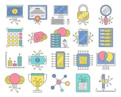 digitaal Diensten pictogrammen, geschikt voor een breed reeks van digitaal creatief projecten. vector