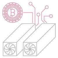 mijnbouw bitcoin icoon, geschikt voor een breed reeks van digitaal creatief projecten. vector