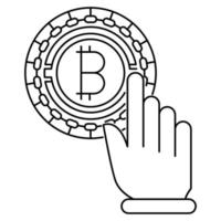 Klik Aan bitcoin icoon, geschikt voor een breed reeks van digitaal creatief projecten. vector