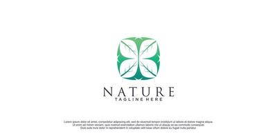 natuur logo met creatief concept ontwerp icoon vector illustratie