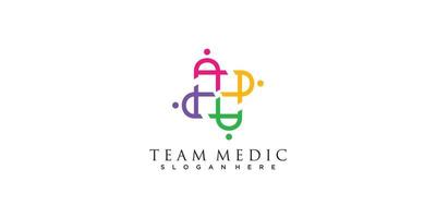 team medisch logo icoon ontwerp vector illustratie