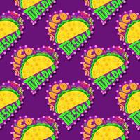 taco digitaal papier. taco dinsdag. helder afdrukken van Mexicaans keuken.naadloos patroon vector