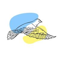 vrede duif van Oekraïne Aan een wit achtergrond in lijn kunst stijl voor het drukken en ontwerp.vector illustratie. vector