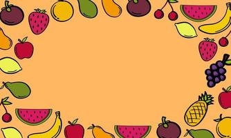 kader van hand- getrokken fruit illustratie vector