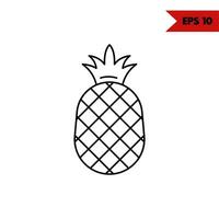 illustratie van ananas lijn icoon vector