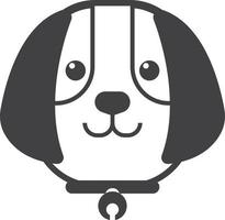 puppy met halsband illustratie in minimaal stijl vector