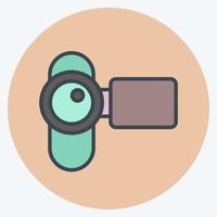 icoon film camera. verwant naar fotografie symbool. kleur maat stijl. gemakkelijk ontwerp bewerkbaar. gemakkelijk illustratie vector