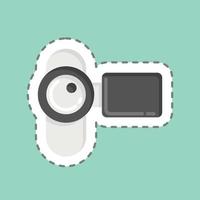 sticker lijn besnoeiing film camera. verwant naar fotografie symbool. gemakkelijk ontwerp bewerkbaar. gemakkelijk illustratie vector