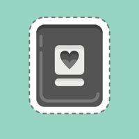 sticker lijn besnoeiing foto album. verwant naar fotografie symbool. gemakkelijk ontwerp bewerkbaar. gemakkelijk illustratie vector