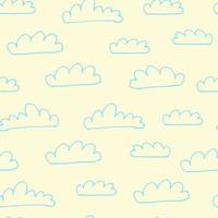 schattig wolken patroon. tekening naadloos patroon met wolk Aan wit achtergrond. vector