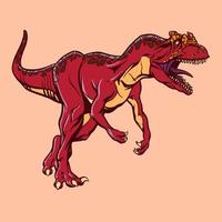kleur tekenfilm tekening van alosaurus dinosaurus voor afdrukken. illustratie voor kinderen. vector clip art