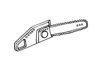 tekening elektrisch kettingzaag illustratie. hand- getrokken vector elektrisch keten zag geïsoleerd.