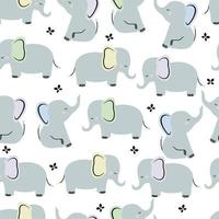 schattig olifant kaart en naadloos patroon voor baby douche decor, kinderkamer afdrukken, kinderen kleding, omhulsel papier, kleding stof, en textiel. vector