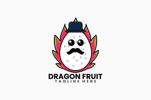 vlak modern sjabloon meneer draak fruit logo vector