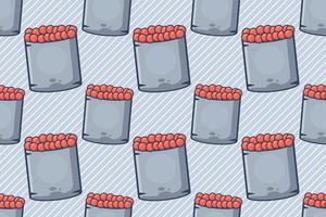 ikura sushi voedsel naadloos patroon vector illustratie