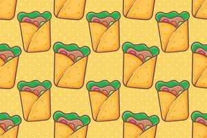 burrito voedsel naadloos patroon vector illustratie
