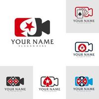 camera poker logo vector sjabloon, creatief poker logo ontwerp concepten