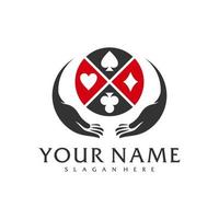 zorg poker logo vector sjabloon, creatief poker logo ontwerp concepten