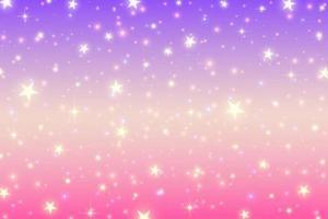 roze eenhoorn achtergrond. pastel helling kleur lucht met schitteren. magie heelal ruimte en sterren. vector abstract patroon.