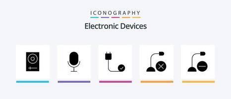 apparaten glyph 5 icoon pak inclusief microfoon. apparaatje. computers. apparaten. hardware. creatief pictogrammen ontwerp vector