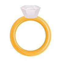 vector geïsoleerd vlak icoon. goud verloving ring met diamant of edelsteen. glinsterende duur luxe bruiloft sieraden.