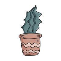 vector tekening illustratie van huis plant, cactus in een pot.