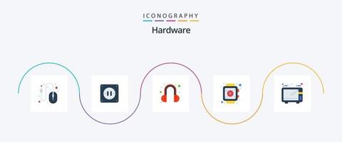 hardware vlak 5 icoon pak inclusief . TV. helpen. televisie. kijk maar vector