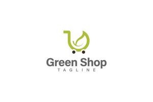 eco groen boodschappen doen logo ontwerp vector