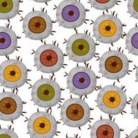 griezelig oog vector illustratie. halloween eng oogbol geïsoleerd Aan wit achtergrond. tekenfilm zombie monster oog clip art. verschrikking partij decoraties.