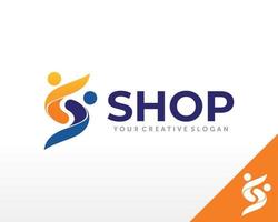 online winkel logo. boodschappen doen kar logo ontwerp vector