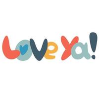 Hand van letters uitdrukking over liefde versierd met harten. retro jaren 60, jaren 70 ontwerp. vector element, groet kaart, sociaal media post sjabloon. liefde, romantiek, valentijnsdag dag concept