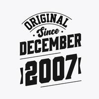 geboren in december 2007 retro wijnoogst verjaardag, origineel sinds december 2007 vector