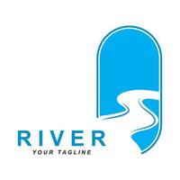 rivier- logo vector met leuze sjabloon