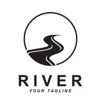 rivier- logo vector met leuze sjabloon