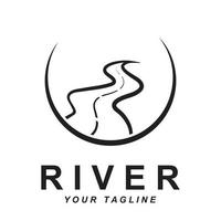 rivier- logo vector met leuze sjabloon