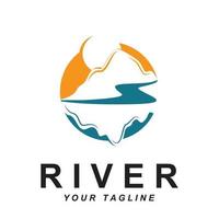 rivier- logo vector met leuze sjabloon