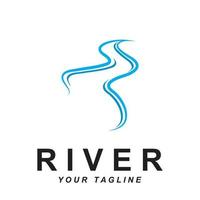 rivier- logo vector met leuze sjabloon