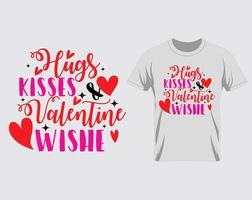 knuffels kusjes gelukkig Valentijnsdag dag t overhemd ontwerp vector