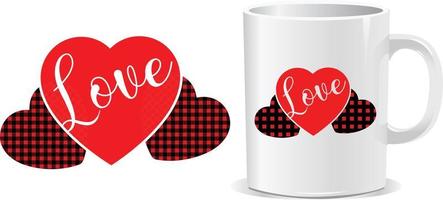 liefde houthakker hart gelukkig Valentijnsdag dag mok ontwerp vector