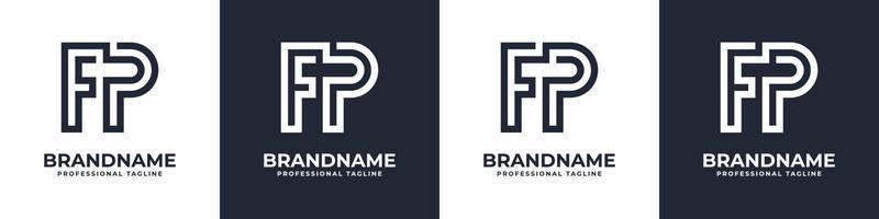 gemakkelijk fp monogram logo, geschikt voor ieder bedrijf met fp of pf voorletter. vector