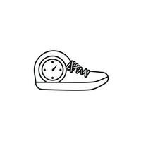 zwart en wit contour vector illustratie van schoenen. sportschoenen, uniseks, schets sportschoenen. vector lijn.