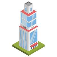 bank gebouw - isometrische 3d illustratie. vector