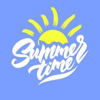 zomer tijd logo samen met de zon. vector illustratie.