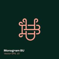 monogram logo bu vector