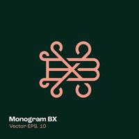 monogram logo bx vector