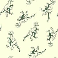 hand- getrokken dinosaurus roofvogel naadloos patroon. vector clip art